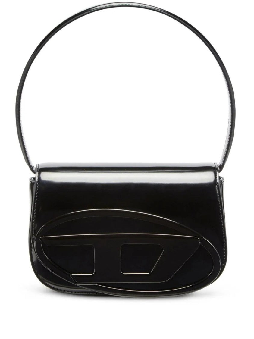 Diesel Glossy Finish Black Shoulder Bag