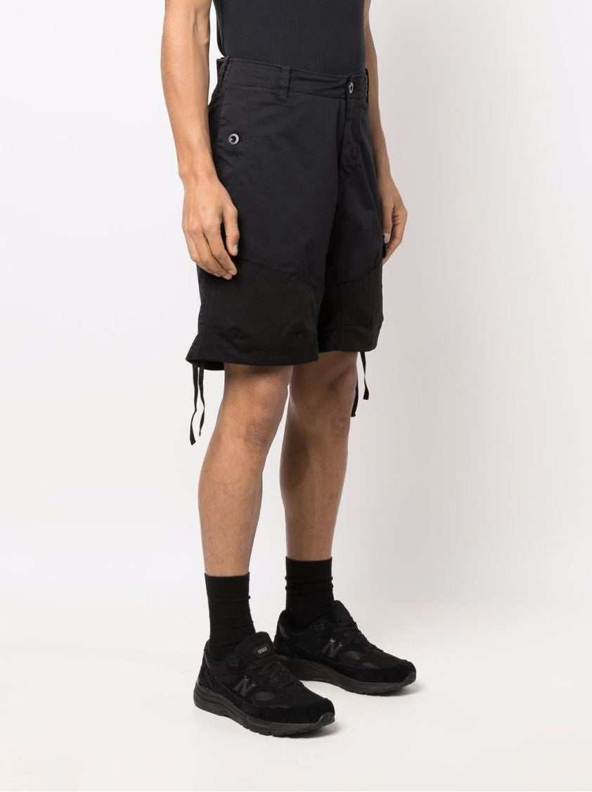 Ten C Two-Tone Black Bermuda Shorts