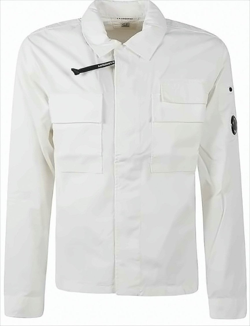 C.P. Company Long-Sleeve White Shirt With Classic Collar