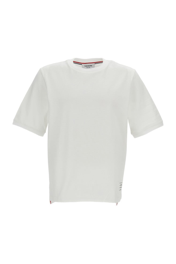 Thom Browne Ottoman Stitch 4-Bar T-Shirt With Grosgrain Details