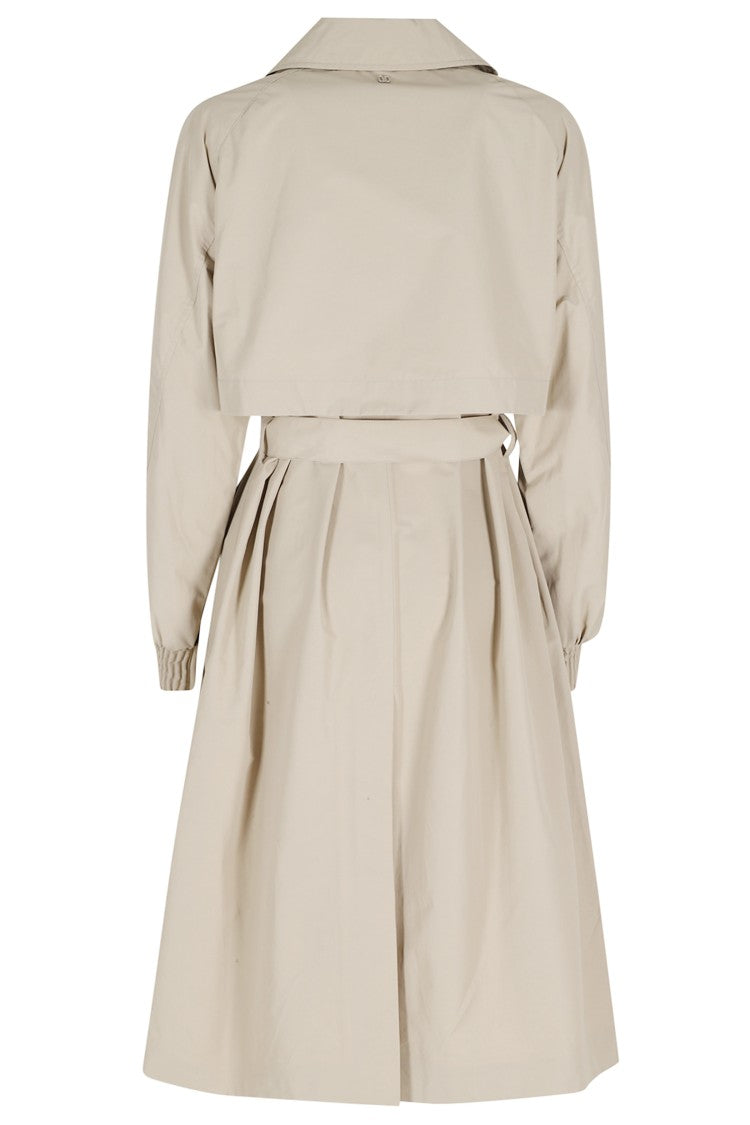 Duno Oat Subarna Double-Breasted Waist Belt Cotton Trench Coat