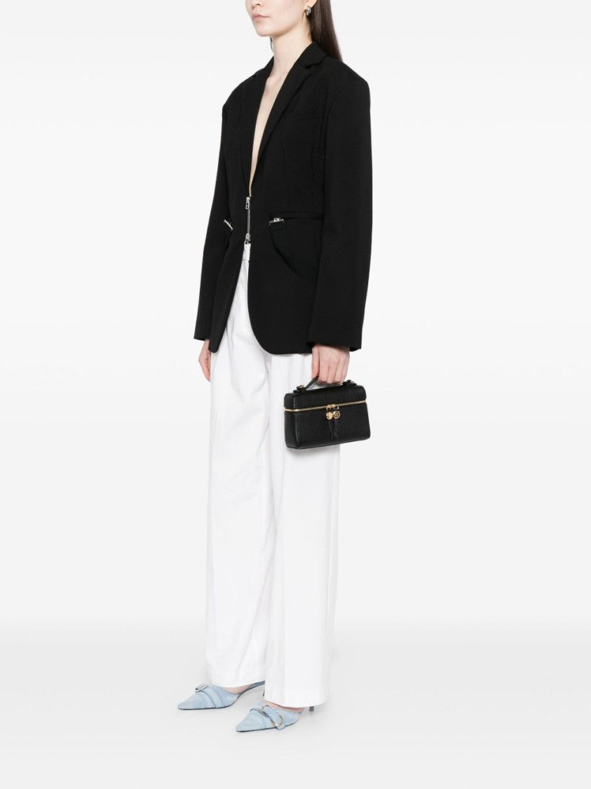 Tory Burch Textured Black Leather Shoulder Bag
