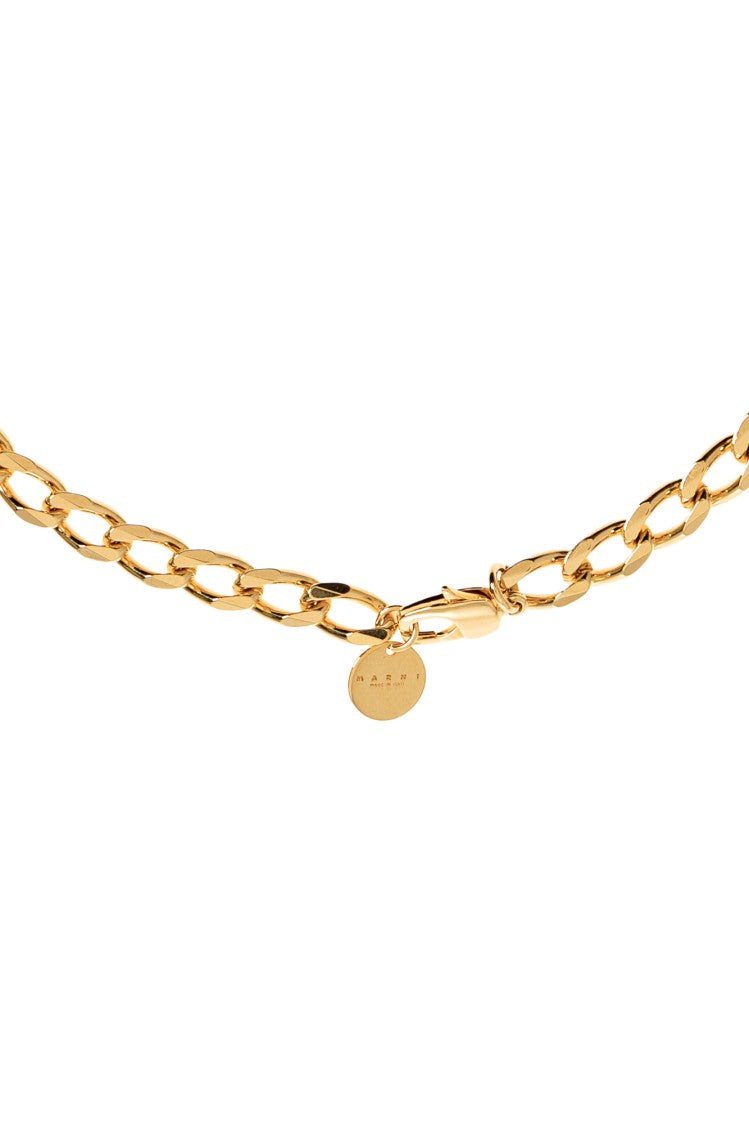 Marni Brass Necklace With Artistic Logo Design