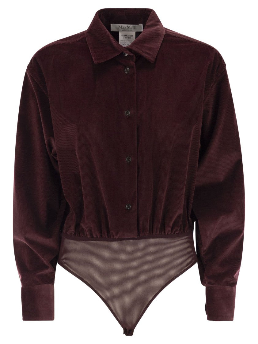 Max Mara Fertile Velvet Shirt Bodysuit