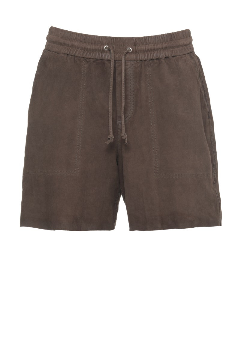 Parosh Brown Marfa Drawstring Suede Shorts