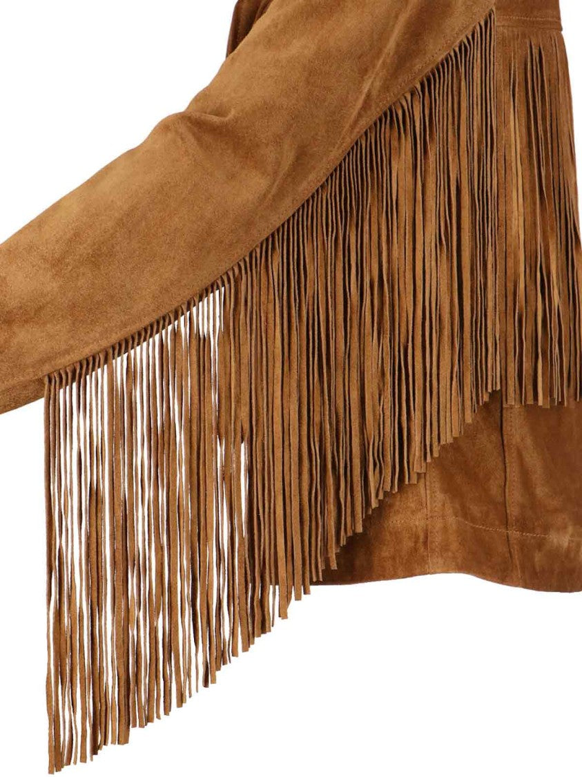 Golden Goose Suede Fringe Jacket – Brown