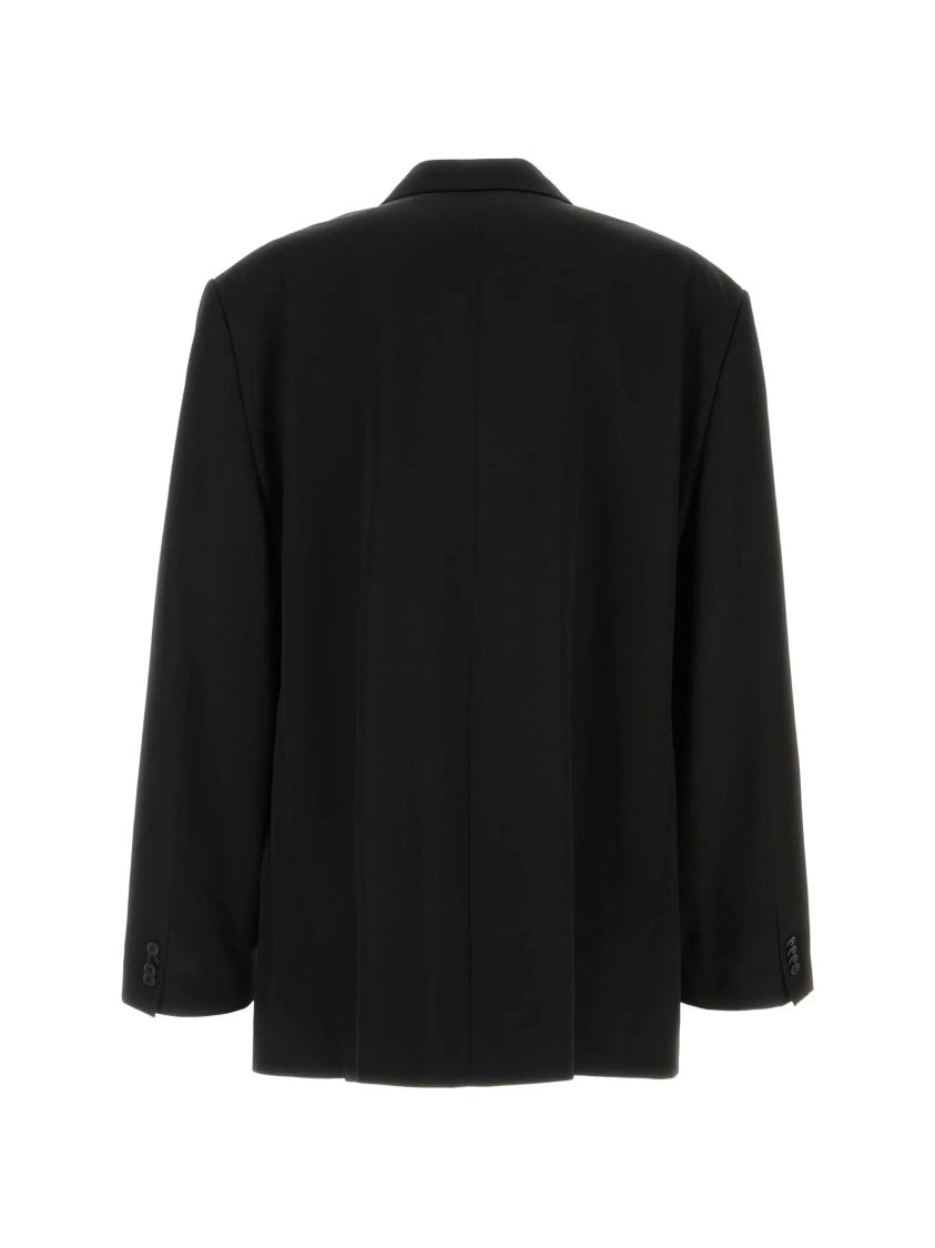 Balenciaga Black Tuxedo Satin Lapel Wool Jacket