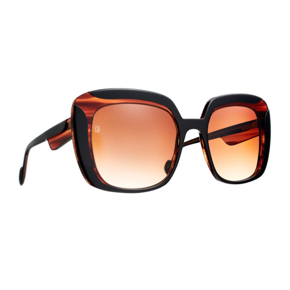 Caroline Abram Black Ocilia Acetate Square Sunglasses