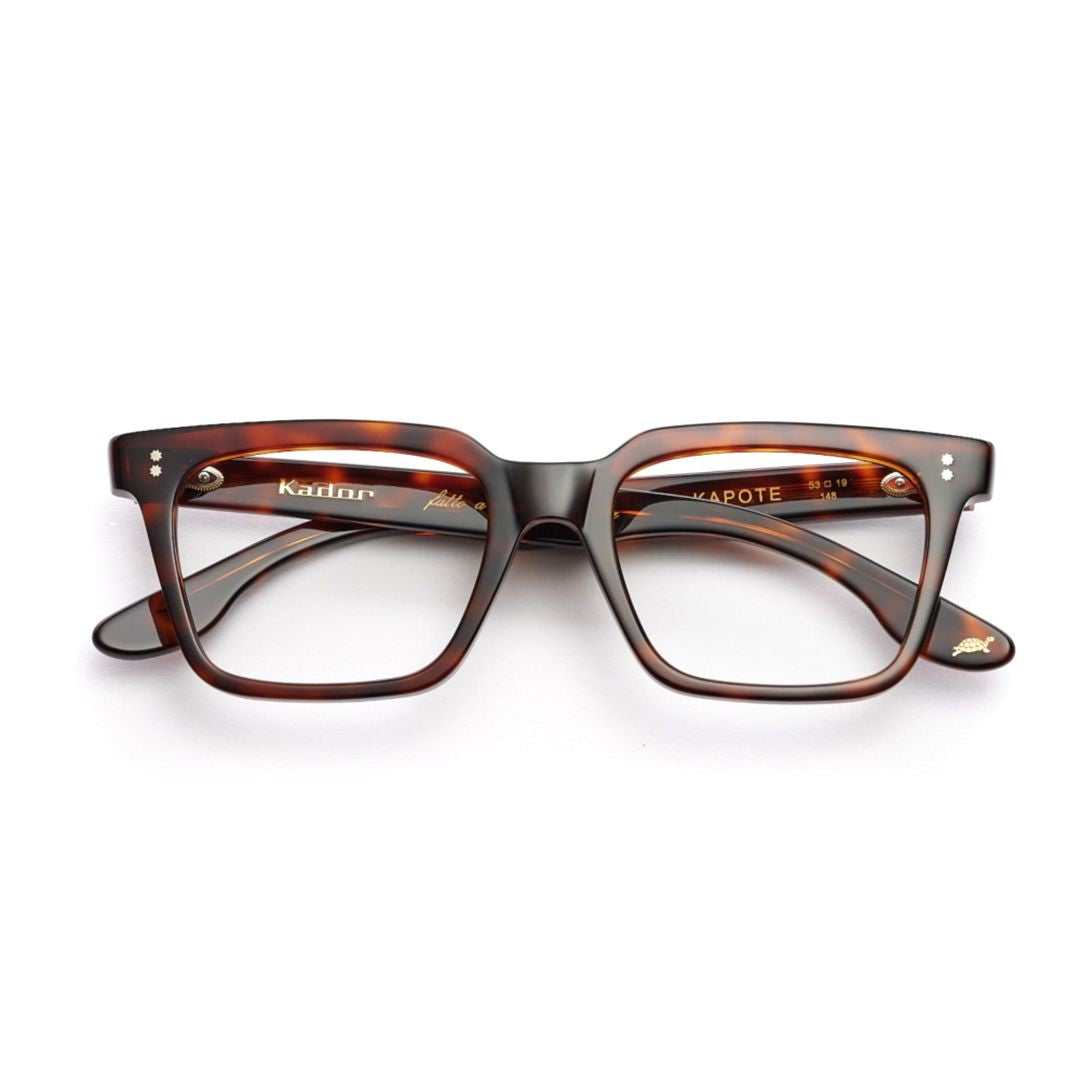 Kador Kapote Tortoiseshell Rectangular Sunglasses With Metallic Accents