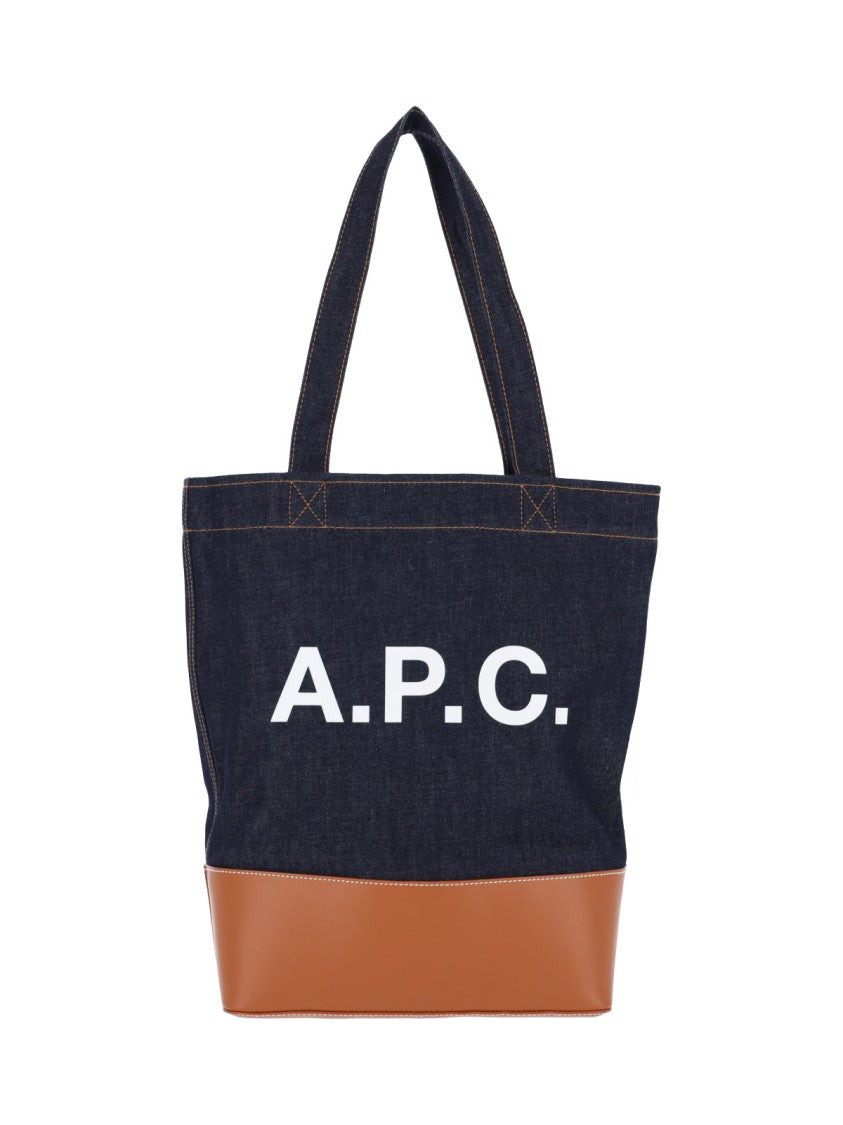 A.P.C. Blue Alex Denim Cotton Tote Bag