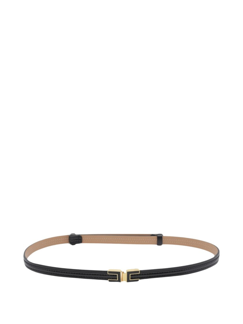 Elisabetta Franchi Cintura Slim Black Belt