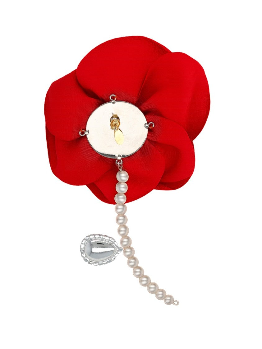 Magda Butrym Orecchino Pendente Red Velvet Earrings