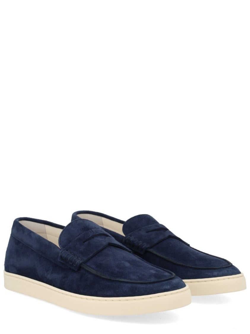 Brunello Cucinelli Penny-Strap Leather Suede Loafers