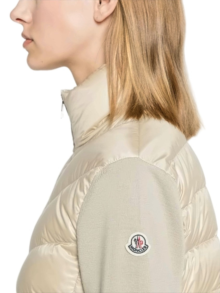 Moncler Cropped Padded Jacket With Quilted Nylon