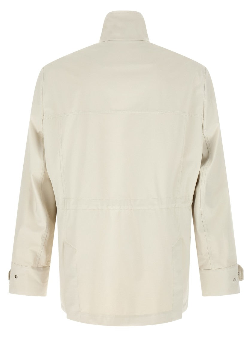 Brunello Cucinelli Waterproof Windbreaker Jacket With Flap Closure And Adjustable Details