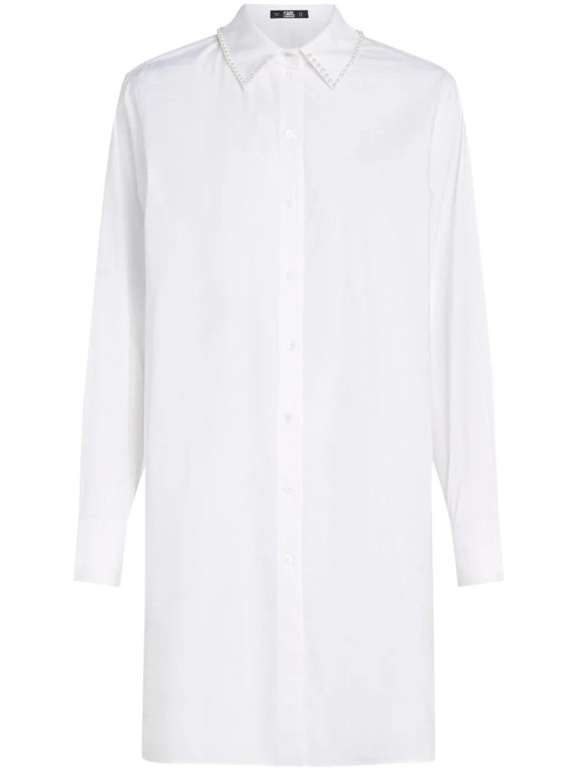 Karl Lagerfeld White Classic Button-Down Structured Collar Shirt
