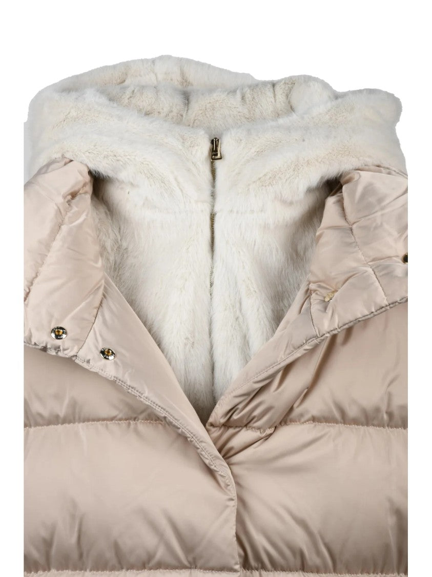 Herno Polyester Plush Hooded Down Jacket