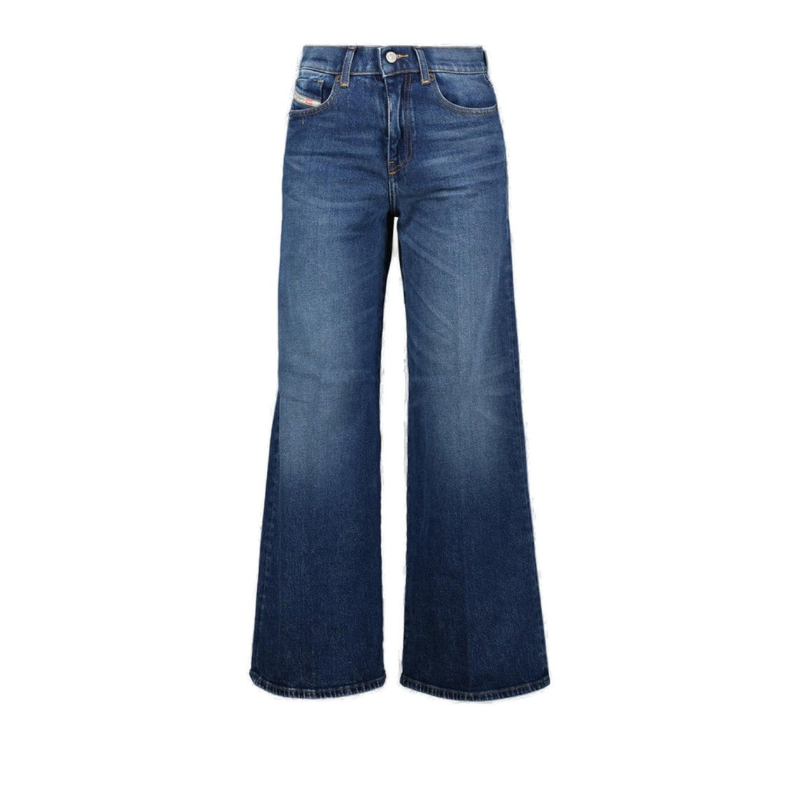 Diesel Medium Blue Wash Straight-Leg Denim Pants
