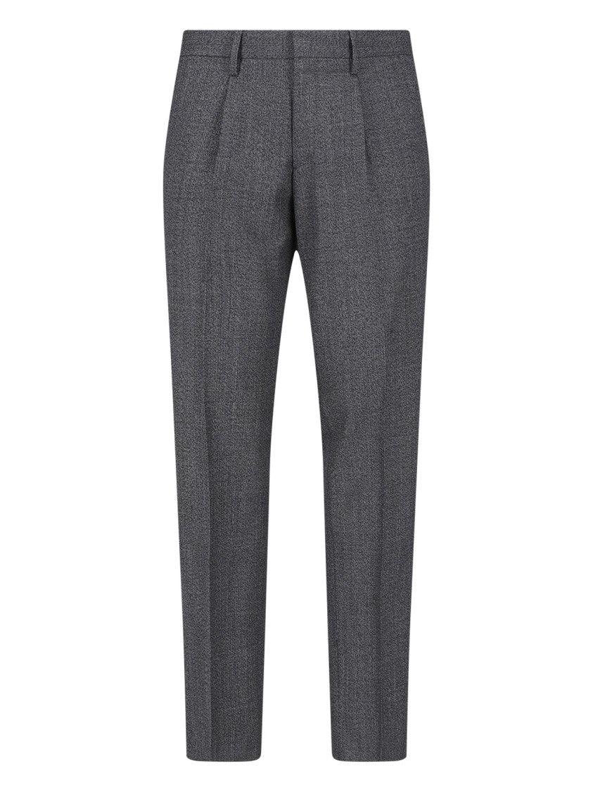 Lardini Grey Double-Breasted Virgin Wool Suit