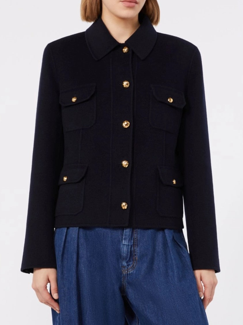 Max Mara Black Mstvenere Cropped Four-Pocket Jacket
