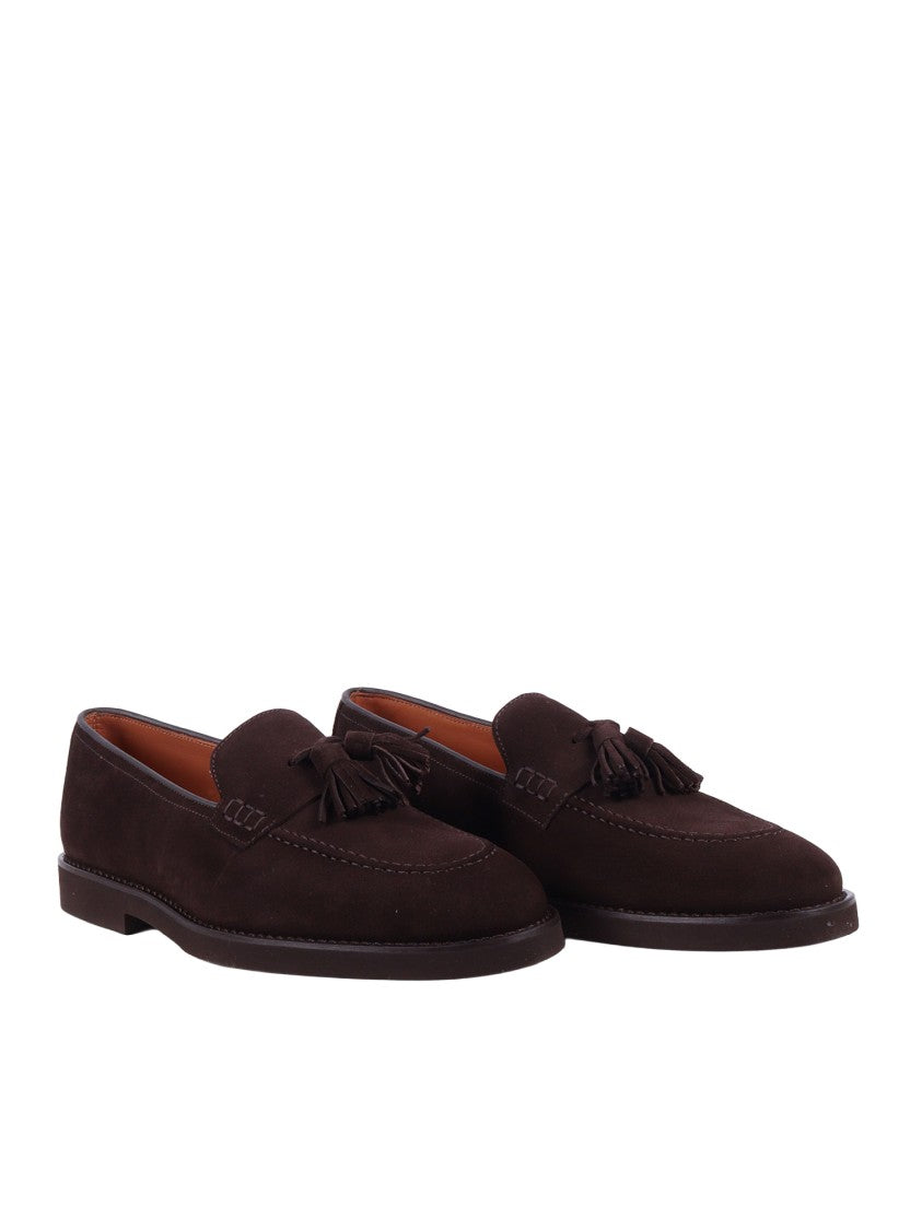 Doucal's Dark Brown Adler Tassel Loafers