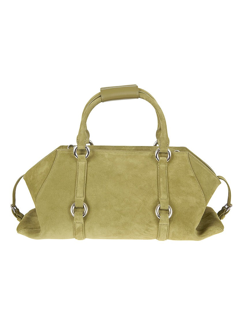 Alexander Mcqueen Elongated Suede Handbag With Adjustable Side Straps