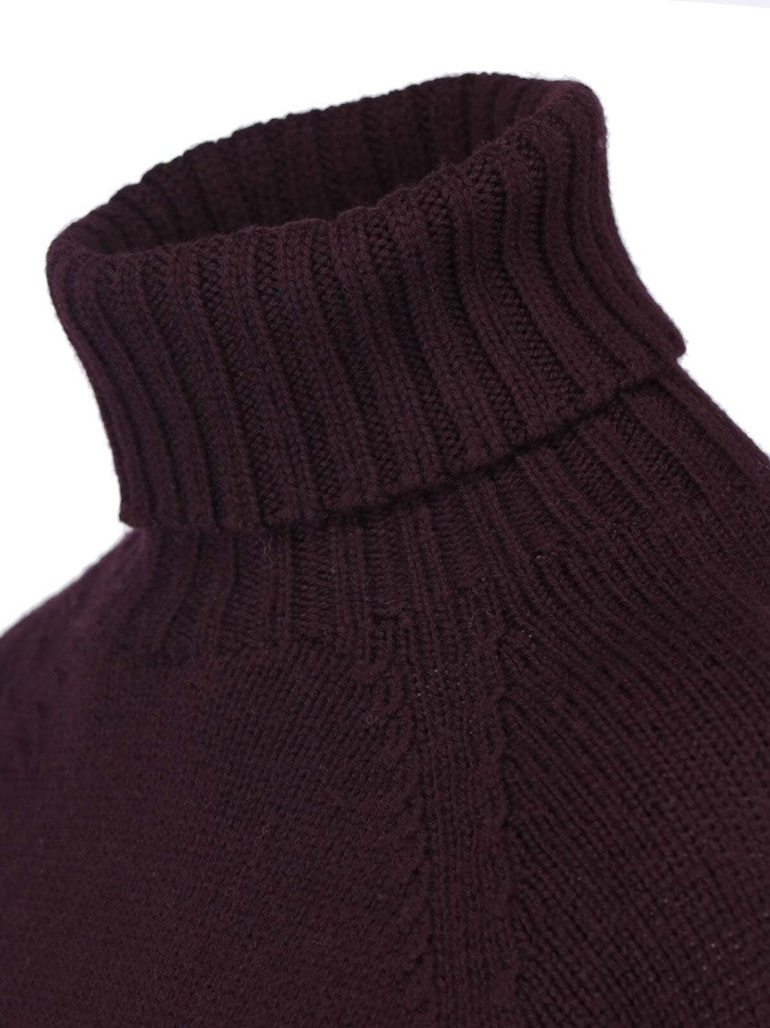 Drumohr Bordeaux Merino Wool Turtleneck Sweater