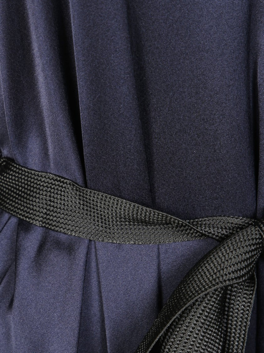 Forte Forte Flowing Midi Dress With Deep V-Neckline And Cinched Waist