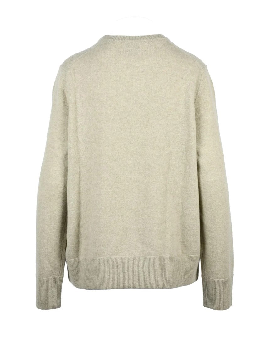 Alysi Relaxed Fit Crew Neck Knit Sweater In Sage Green