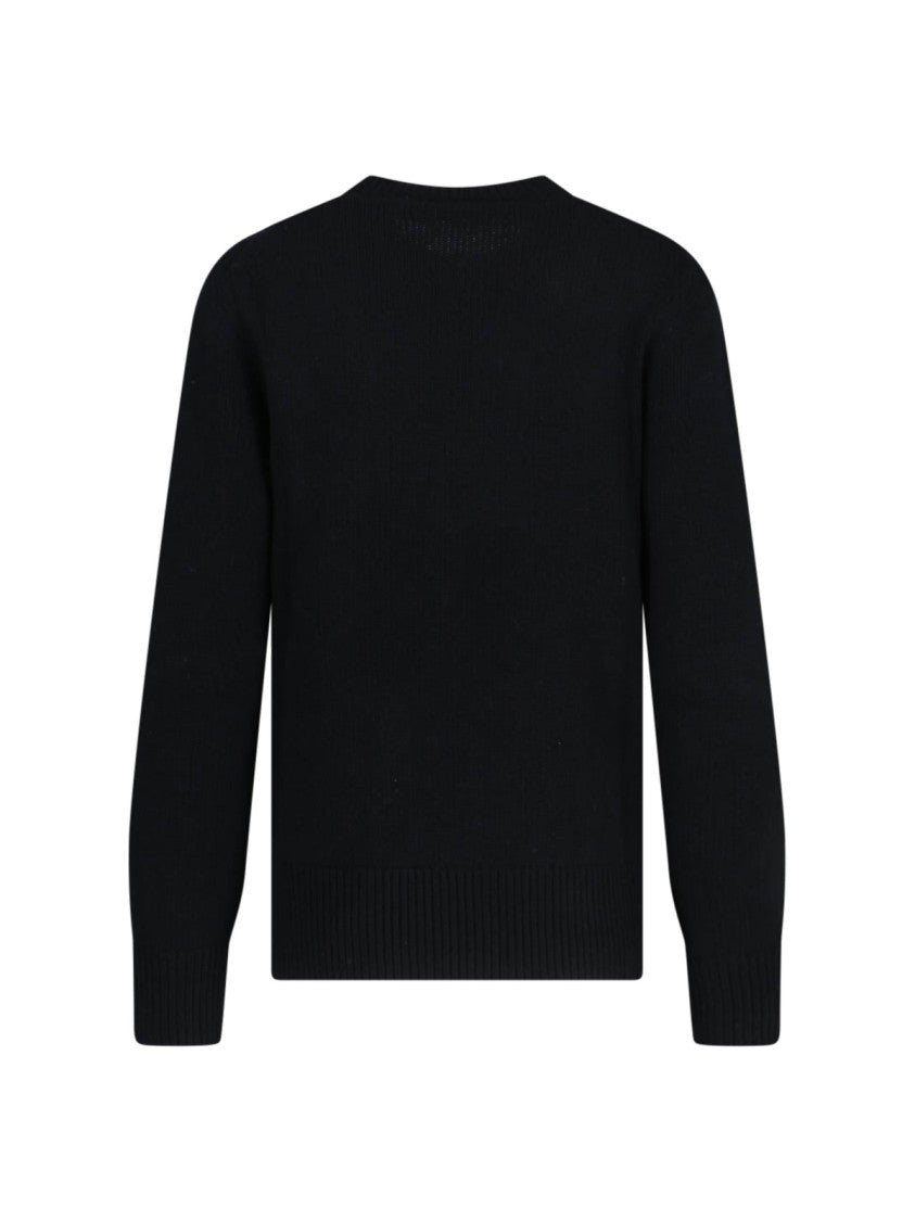 Burberry Black Ekd Wool-Cashmere Intarsia Sweater