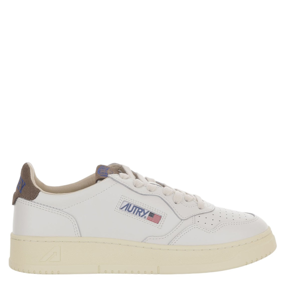 Autry Low-Top Leather Sneakers With Suede Heel Tab And Logo Details