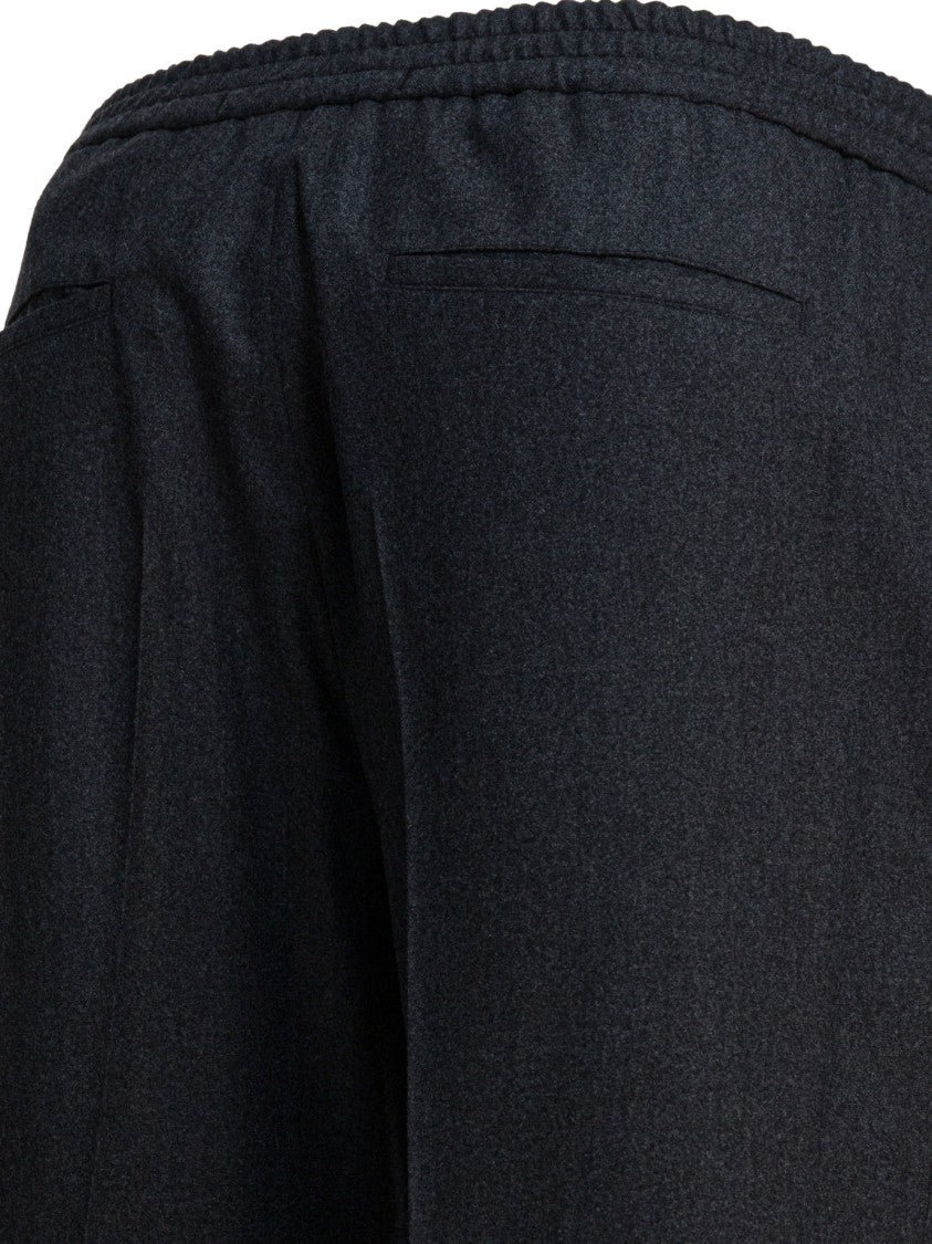 Zegna Tailored Black Trousers With Wool-Silk-Cashmere Blend
