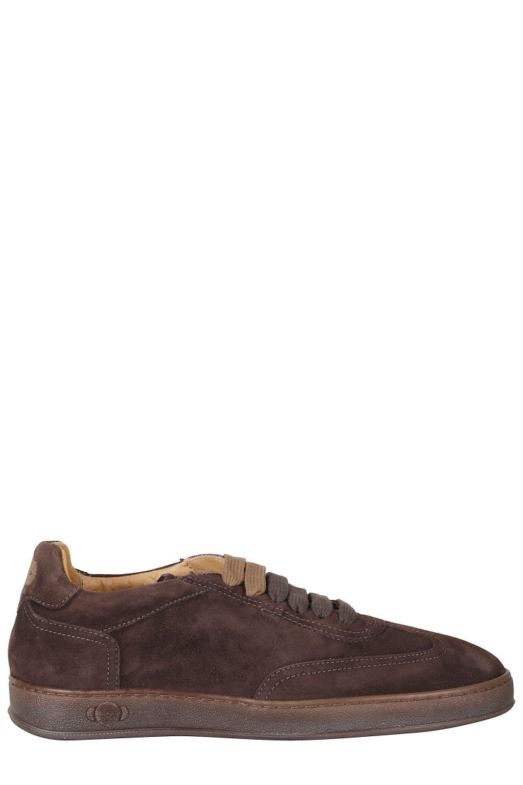 Soldini Brown Akira Amalfi Suede Low-Top Sneakers