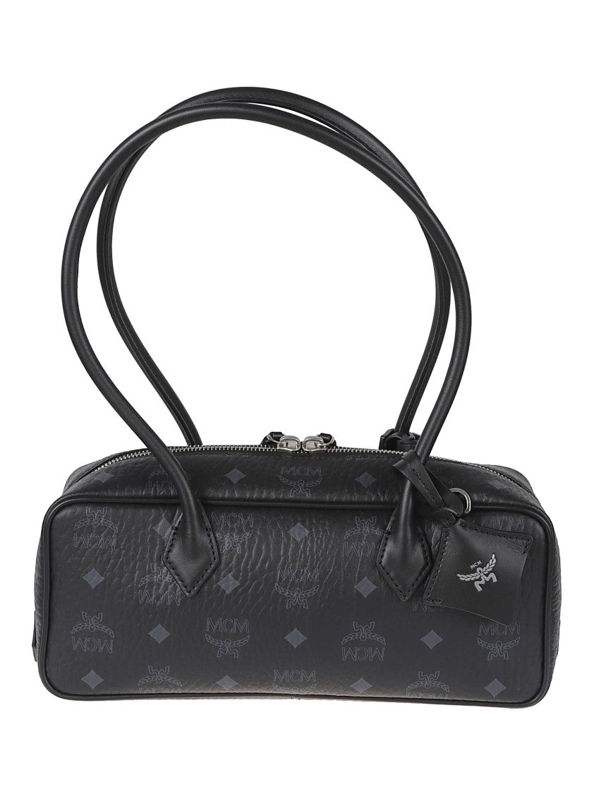 Mcm Black Leather Double-Zip Mini Bag