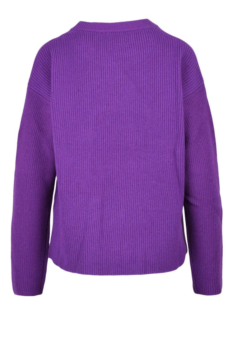 Ballantyne Ribbed Wool Sweater - Purple