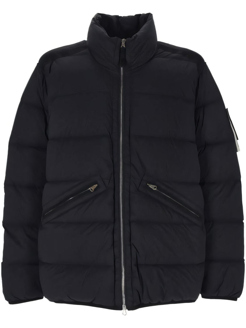 Stone Island Quilted Padded Jacket With High Collar And Zip Closure
