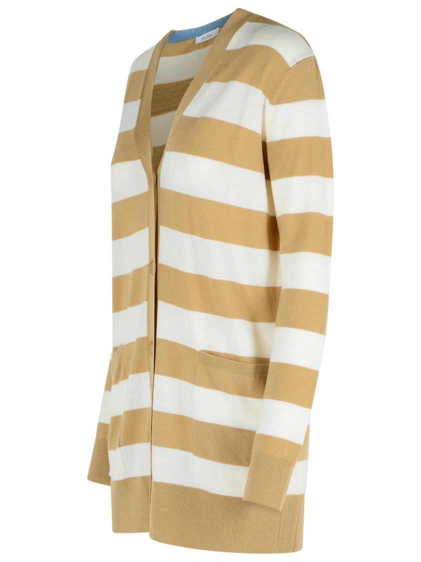 Max Mara 'Fiemme' Virgin Wool Sand Cardigan