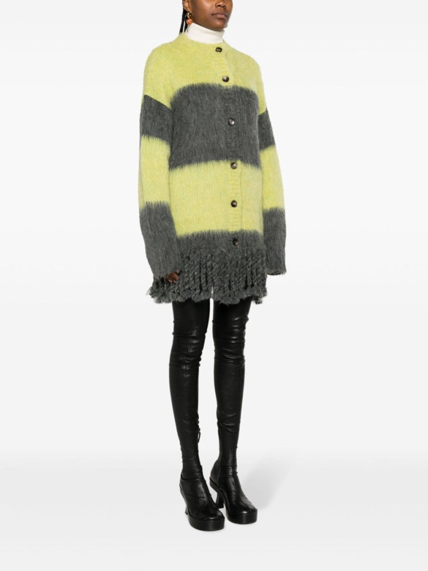 Etro Striped Fringed Alpaca Wool-Blend Cardigan