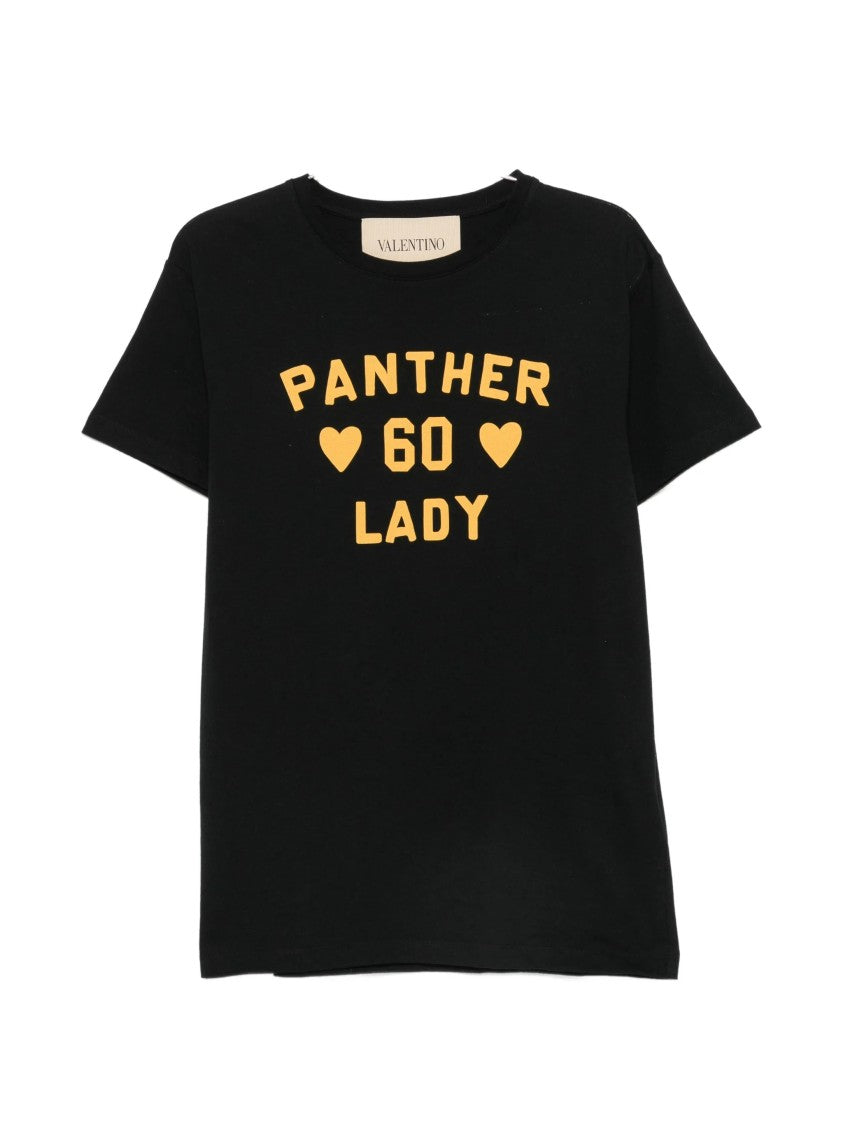 Valentino Black Heart Motifs Cotton T-Shirt