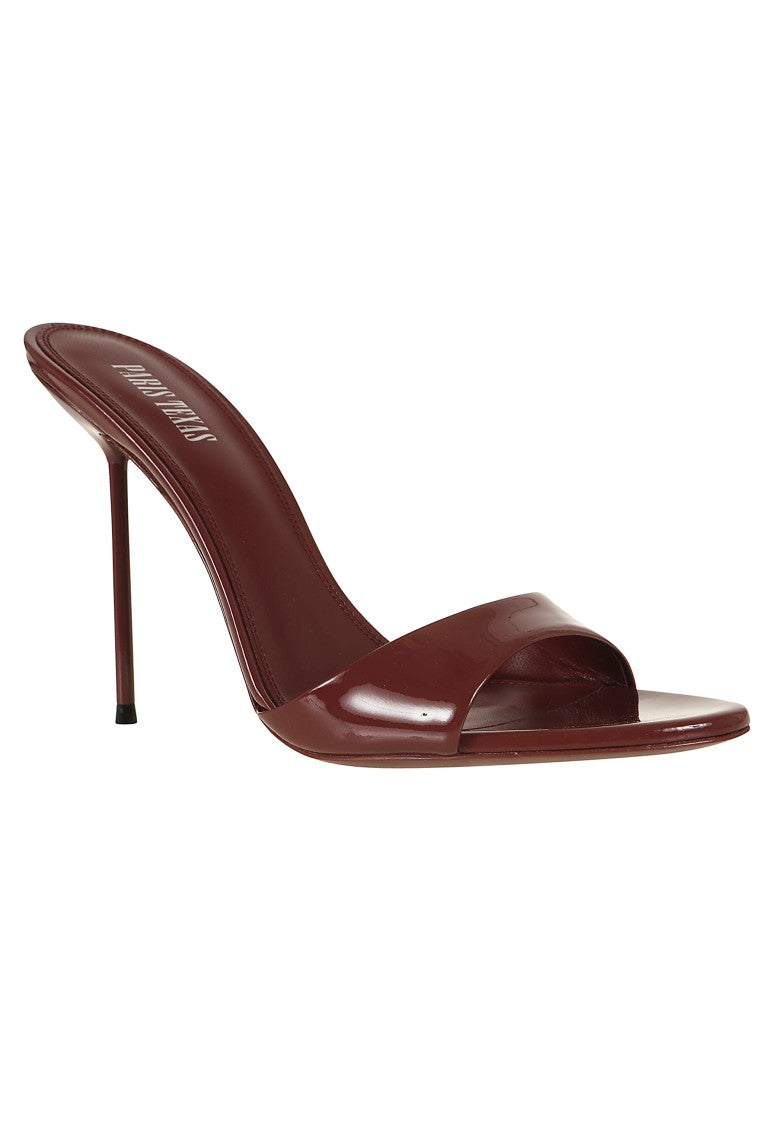 Paris Texas Black Cherry Patent Leather Almond-Toe Stiletto Mules