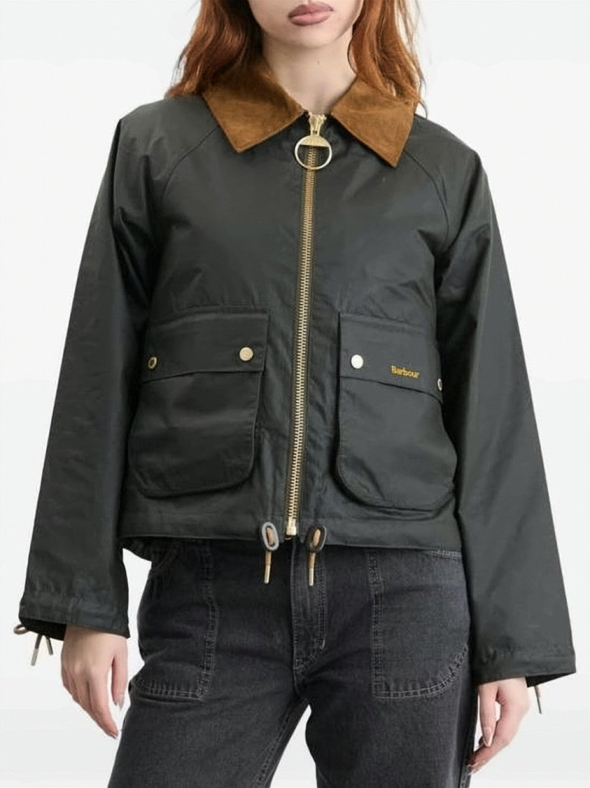 Barbour Cropped Utility Jacket With Corduroy Collar