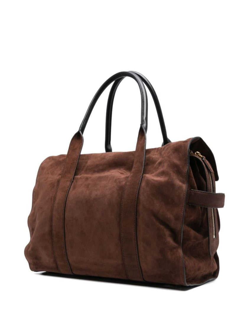 Marc Jacobs Structured Brown Cowhide Handbag With Gold-Tone Accents