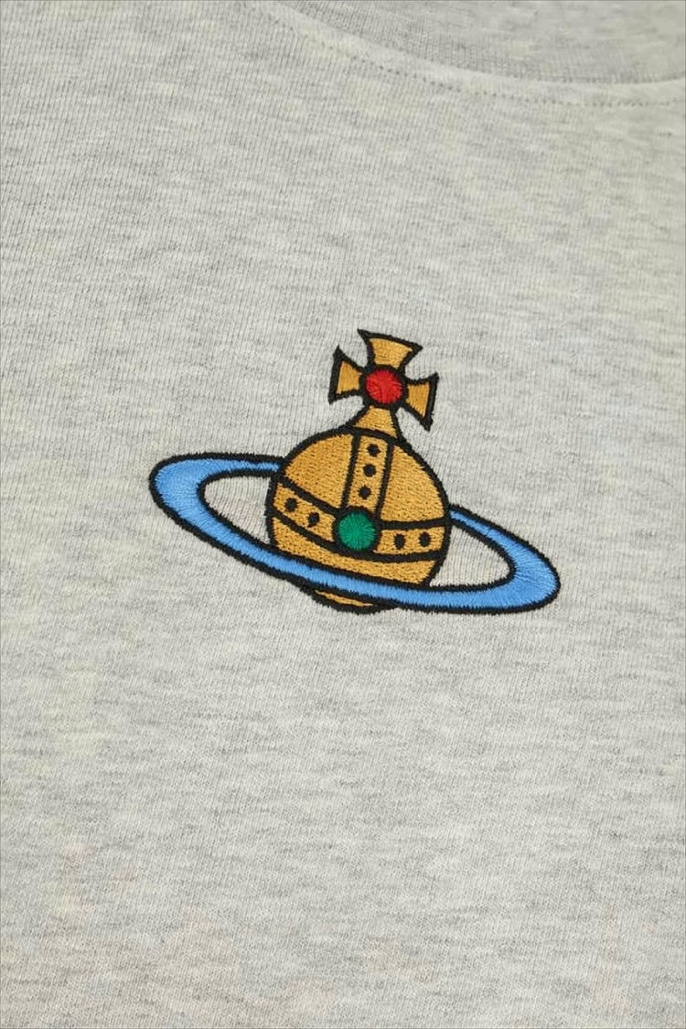 Vivienne Westwood Relaxed Fit Long-Sleeve Cotton Top With Embroidered Emblem