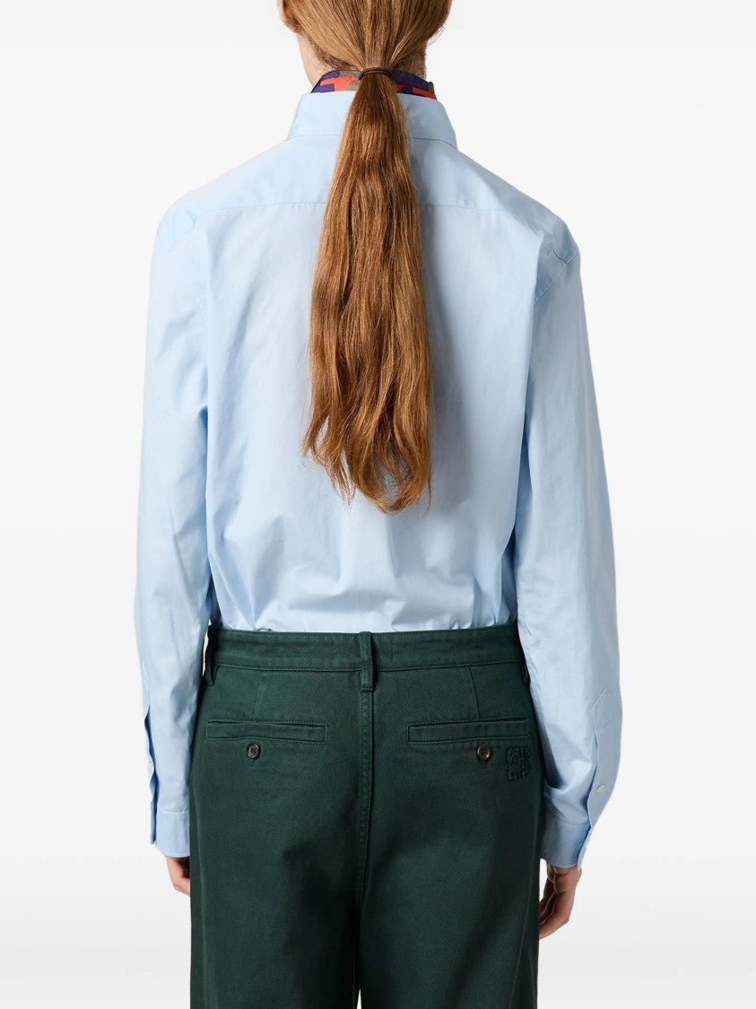 Miu Miu Light Blue Button-Up Classic Collar Shirt