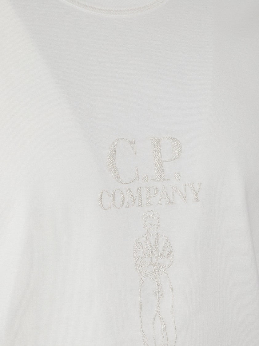 C.P. Company Minimalist Short-Sleeve Crew Neck T-Shirt With Embroidered Logo