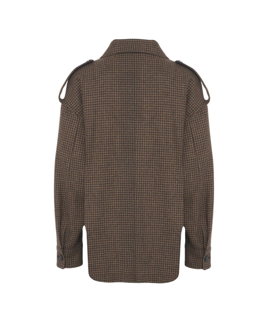 Department Five Houndstooth Pattern Oversized Casual Jacket