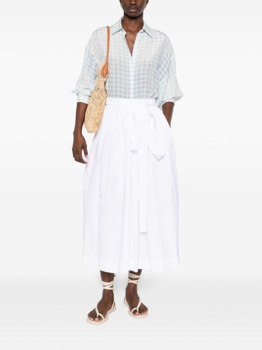 Ermanno Scervino Lightweight Semi-Sheer Checkered Shirt In 100% Silk