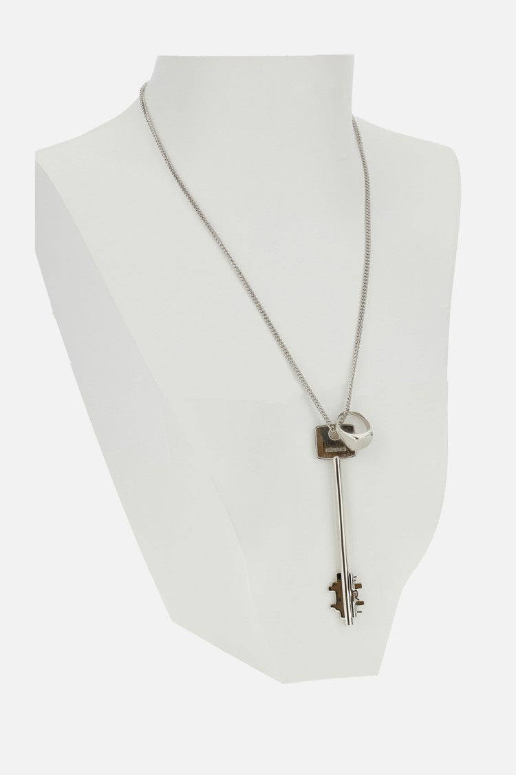 Rabanne Silver Necklace With Key And Ring Pendant