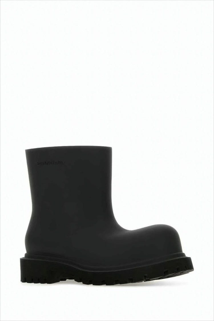 Balenciaga Smooth Black Eva Boots With Rounded Toe And Chunky Sole