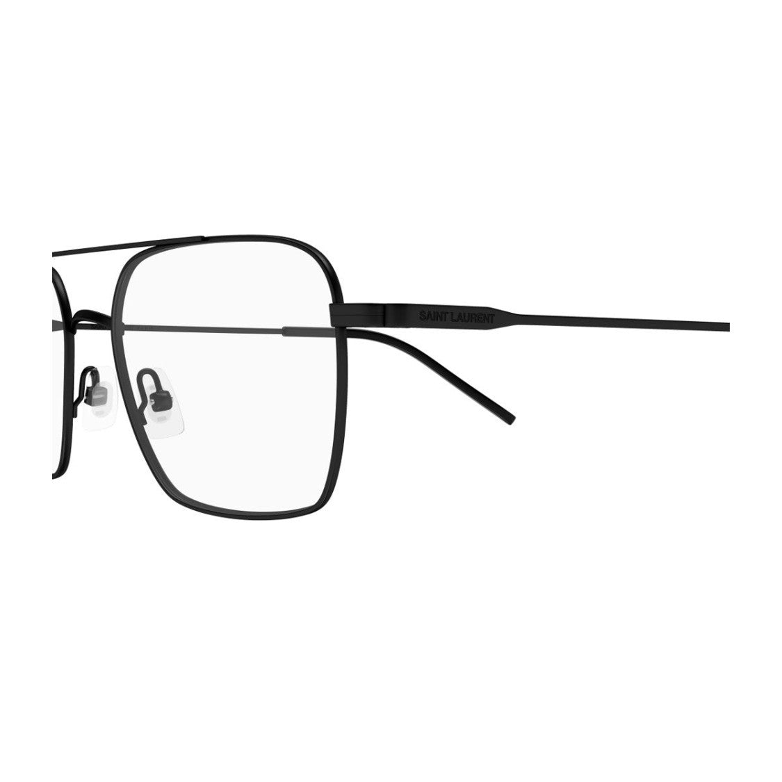 Saint Laurent Slim Black Metal Sl 888 Sunglasses With Engraved Logo